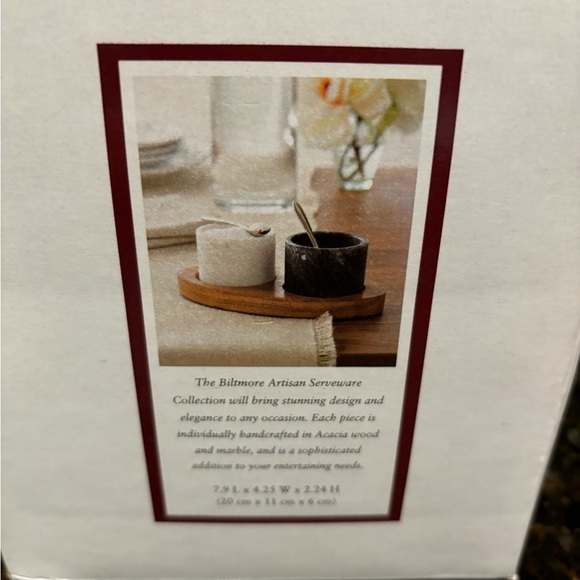 Biltmore Artisan Marble  And Wood Salt & Pepper Cellar Set. NIB! - Picture 4 of 6